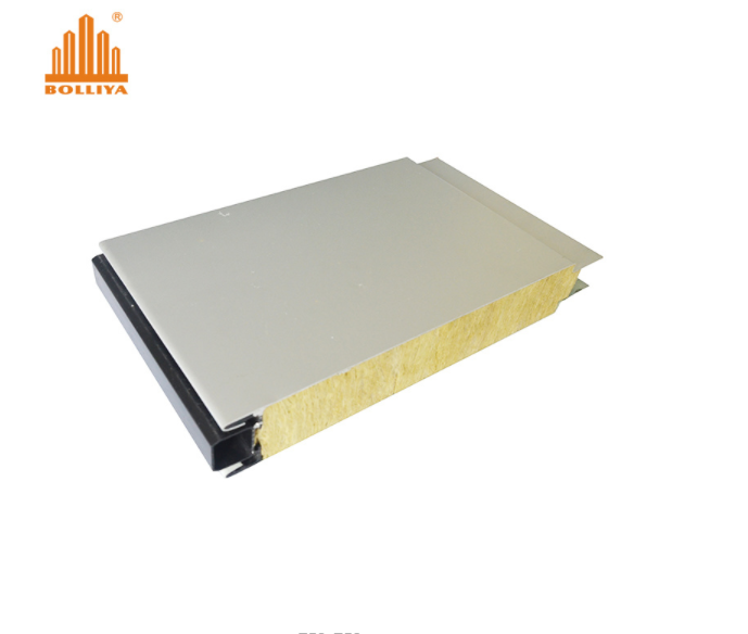 20mm 25mm 100mm aluminum rockwool sanwich wall panel